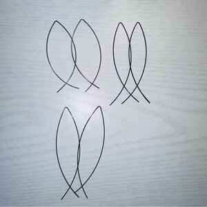 3 pair Wire Earrings